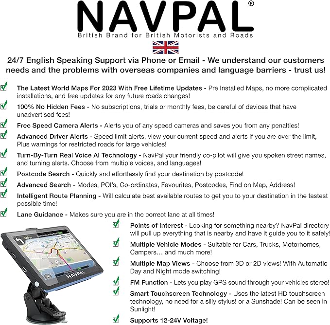 NAVPAL Sat Nav (7 INCH) UK EUROPE EDITION 2024